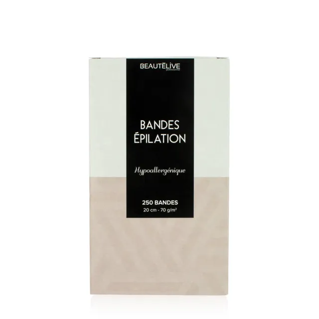 Beautélive Bandes d'épilation hypoallergéniques x250 peaux sensibles